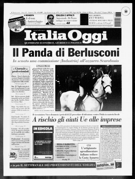 Italia oggi : quotidiano di economia finanza e politica